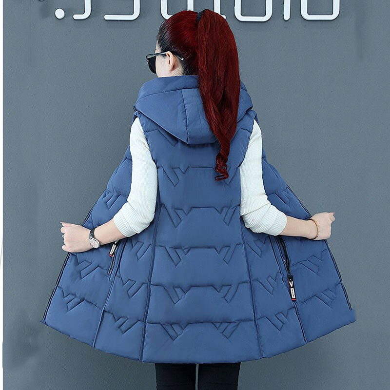 Elegantna ženska jakna s puhom, novi ženski prsluk, jesen, zima, tanka ženska jakna velikih veličina, topli ženski prsluk s kapuljačom, s podebljanim bijelim pačjim paperjem F049