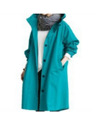 S-5XL izmēra elegants sieviešu mētelis ar vāciņu pogu Ikdienas sieviešu garās virsdrēbes brīvs mētelis rudens ziemas mode