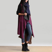 Ženski prsluk s obje strane, ležeran široki ženski trenč kaput velike veličine od pamučnog lana koji odgovara boji Kaput mekana gornja odjeća Majice