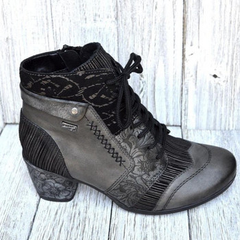 Γυναικείες μπότες Martin 2022 Φθινοπωρινές μαύρες ρετρό μπότες με στάμπα Γυναικείες μπότες υπερμεγέθεις Μπότες μέχρι τον αστράγαλο Μπότες με φερμουάρ στο πλάι Botas De Mujer