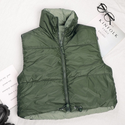 Ženski prsluci Tople parke bez rukava Prsluci Ženski ležerni prsluk s visokim ovratnikom Jakna Ženska gornja odjeća Kratki pamučni top