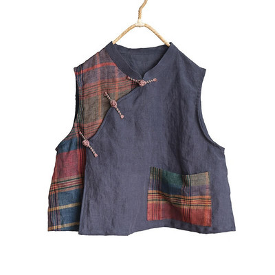 Sieviešu vaļīgas lina veste Sieviešu 2020. gada pavasara vasaras vestes.