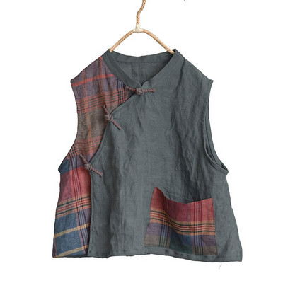 Sieviešu vaļīgas lina veste Sieviešu 2020. gada pavasara vasaras vestes.