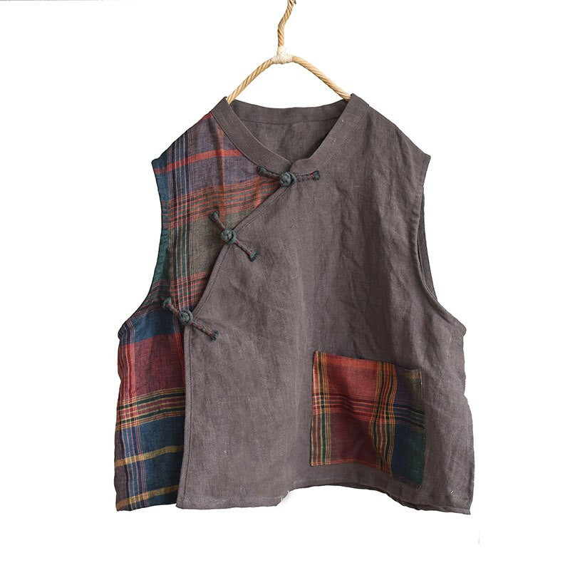 Sieviešu vaļīgas lina veste Sieviešu 2020. gada pavasara vasaras vestes.