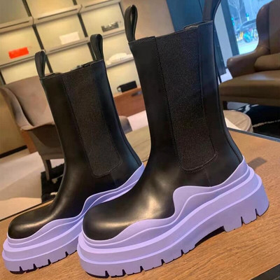 2022. gada jauni Chelsea zābaki Sweet Girl ar biezu zoli, apaļu purngalu Mārtiņa zābaki, avokadozaļi, mīkstas ādas skursteņa apavi vīriešiem sievietēm