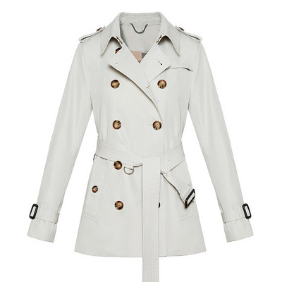 Sieviešu 2022. gada pavasara rudens jauni vidēji gari, mazi britu stila mēteļi ar divrindu jostas jakas Spot