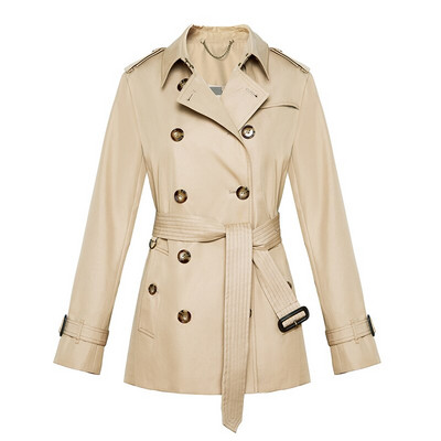 Sieviešu 2022. gada pavasara rudens jauni vidēji gari, mazi britu stila mēteļi ar divrindu jostas jakas Spot