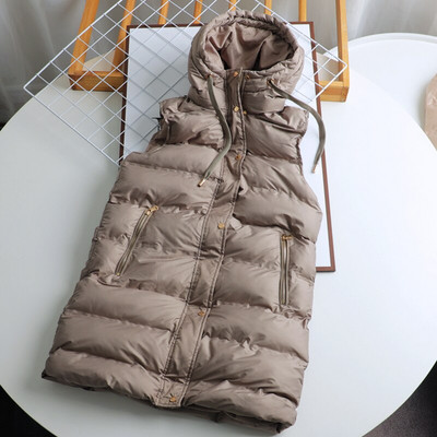 2022. gada jauns rudens ziemas sieviešu mētelis ar kabatu polsterētu kokvilnas jaku Sieviešu vintage bezpiedurknēm ar kapuci, silta veste Virsdrēbes eleganti topi