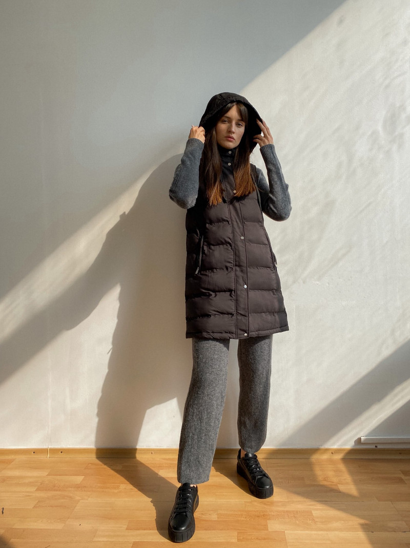 2022. gada jauns rudens ziemas sieviešu mētelis ar kabatu polsterētu kokvilnas jaku Sieviešu vintage bezpiedurknēm ar kapuci, silta veste Virsdrēbes eleganti topi