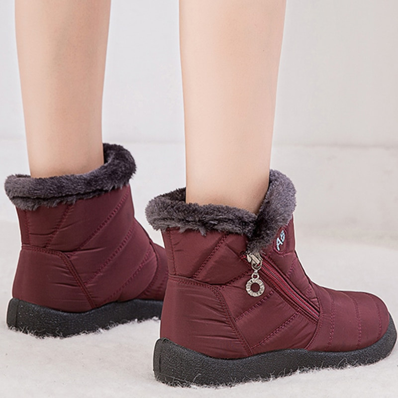 Uued naiste soojad kingad kvaliteetsed naiste lukuga saapad Solid talvesaapad naistele naiste kingad veekindlad Chaussure Femme