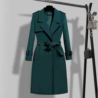 OL Jauns rudens ziemas Sieviešu vējjakas Apģērbs Sieviešu garie mēteļi Josta ar divrindu slaidu mēteli Sieviešu mēteļi Sieviešu virsdrēbes