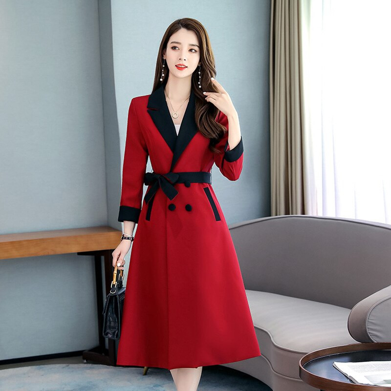 Dvoslojna vjetrovka Ženska duga Proljeće Jesen Novi modni dnevni baloner Ženska crveno crna