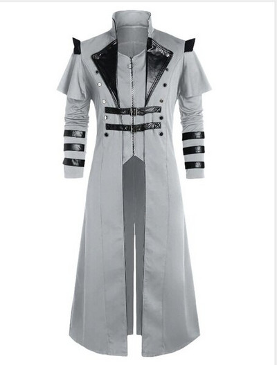 Vintage muška gotička steampunk duga jakna Trenč kaput Retro srednjovjekovni kaput Warrior Knight Muški dugi kaput Victoria velika veličina