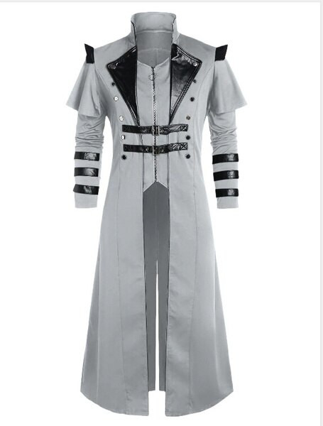 Vintage muška gotička steampunk duga jakna Trenč kaput Retro srednjovjekovni kaput Warrior Knight Muški dugi kaput Victoria velika veličina