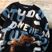 Γυναικεία πλεκτά goth Y2K μακρυμάνικο πουλόβερ πουλόβερ Γυναικεία φαρδιά γλυκά Γυναικεία Grunge Auttum Χειμερινά Ρούχα Γυναικεία πουλόβερ