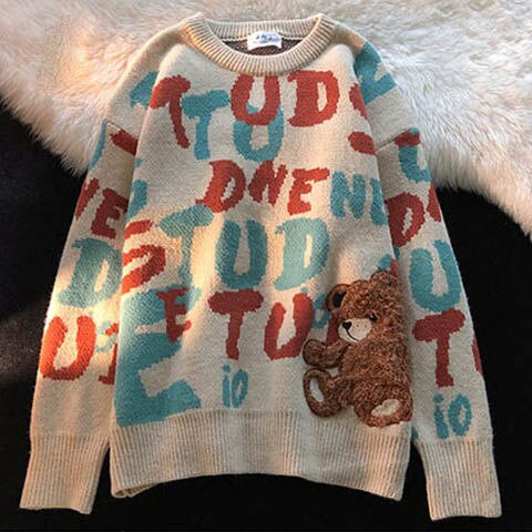 Γυναικεία πλεκτά goth Y2K μακρυμάνικο πουλόβερ πουλόβερ Γυναικεία φαρδιά γλυκά Γυναικεία Grunge Auttum Χειμερινά Ρούχα Γυναικεία πουλόβερ