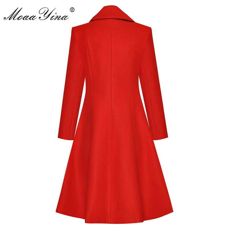 MoaaYina modna dizajnerska vjetrovka, vjetrovka s V-izrezom i vezom, kaput s pistom