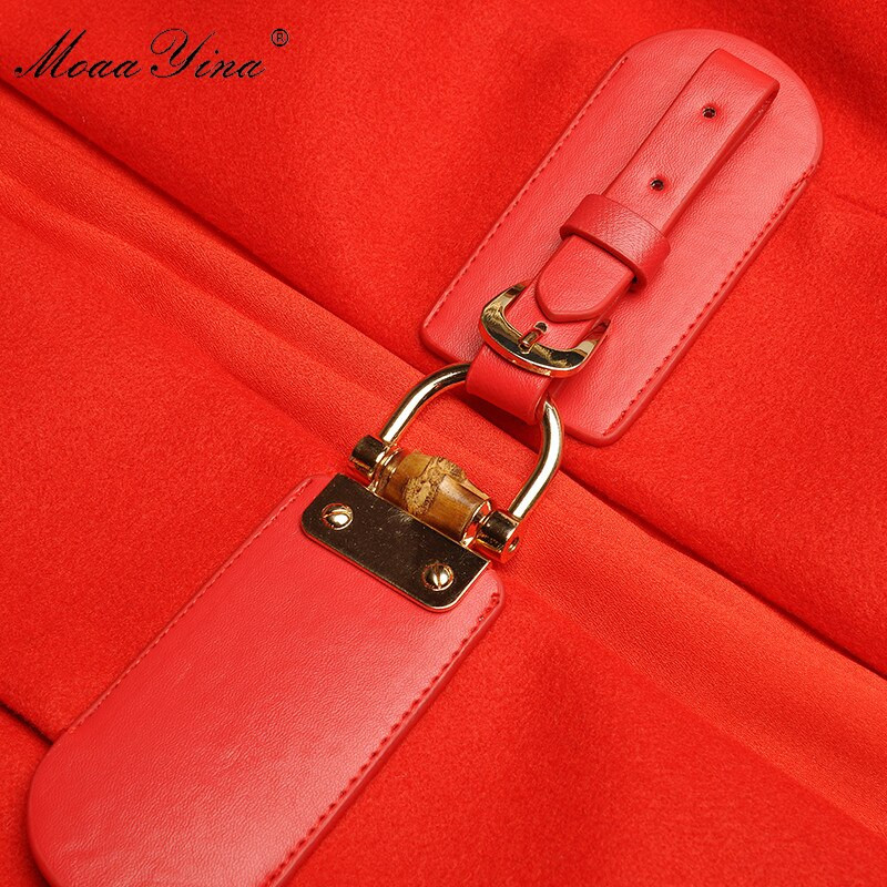 MoaaYina modna dizajnerska vjetrovka, vjetrovka s V-izrezom i vezom, kaput s pistom