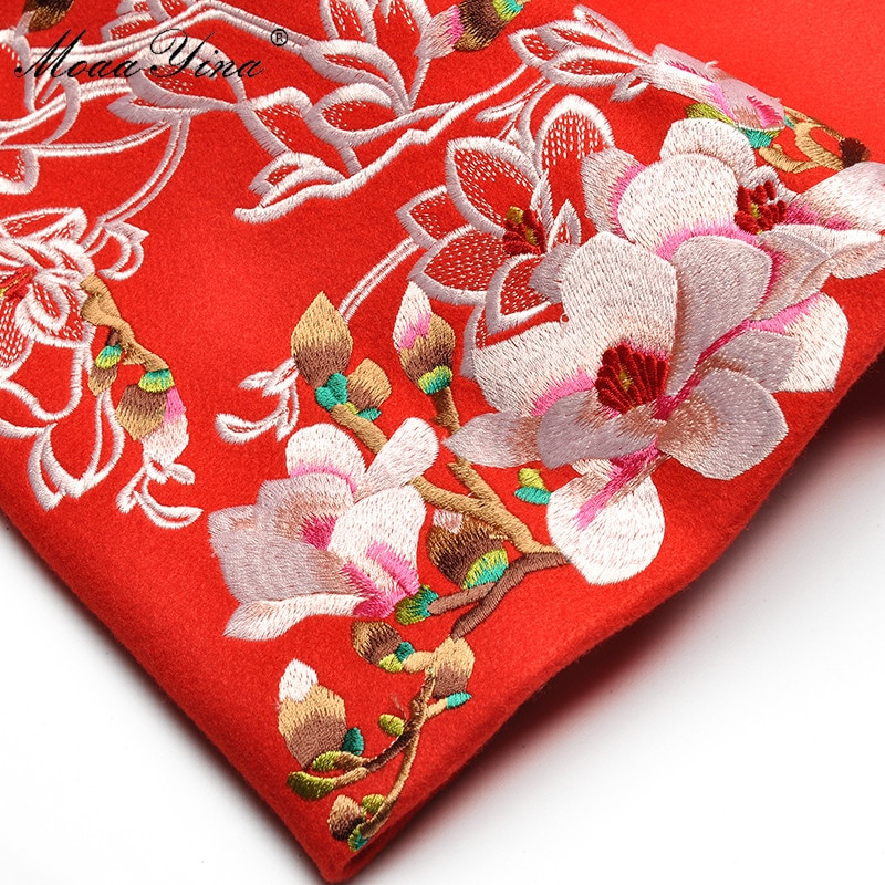 MoaaYina modna dizajnerska vjetrovka, vjetrovka s V-izrezom i vezom, kaput s pistom