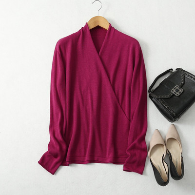 85%Mulberry Silk 15% Κασμίρ Πουλόβερ για γυναίκες v λαιμόκοψη Μακρυμάνικο πλεκτό ανοιξιάτικο μπλουζάκι Γυναικεία χειμωνιάτικα πουλόβερ 2022 πουλόβερ