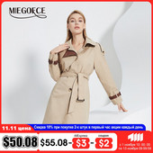 MIEGOFCE 2022 pavasara rudens britu stila atloks Sieviešu vējjaka, gara, eleganta josta, plāns mētelis dāmu ikdienas parks F22021