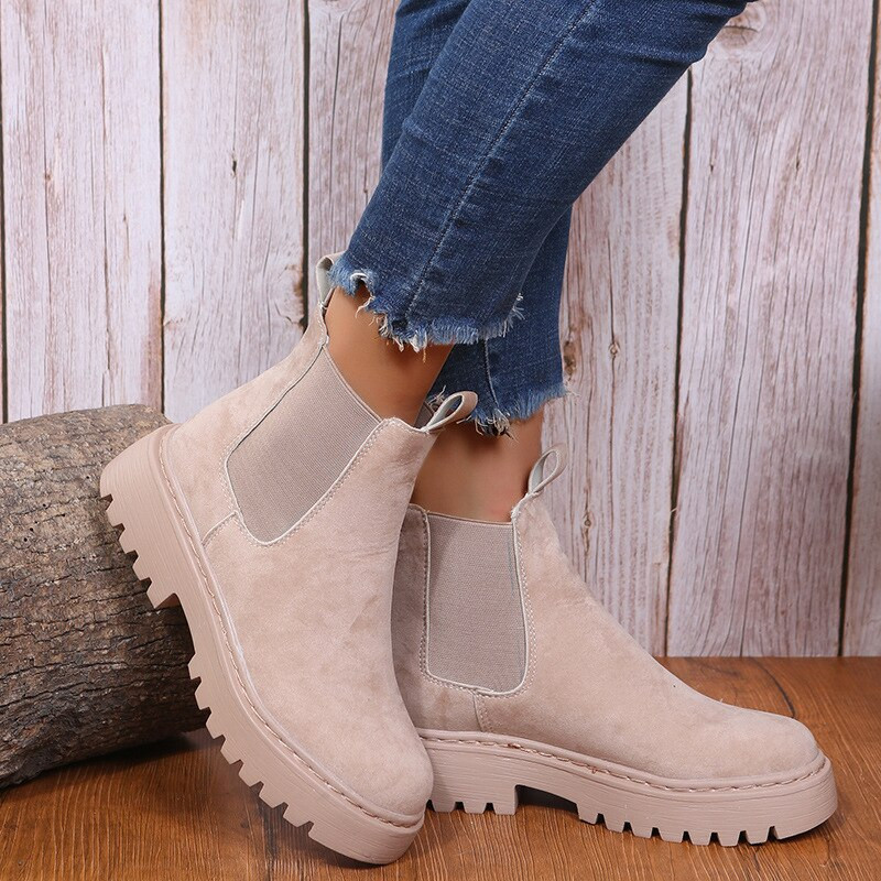 Jauni sieviešu sniega zābaki Modes vienkrāsu komforta platformas zābaki uzvelkami zābaki āra ūdensizturīgi zābaki Botas Femininas