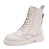 Čizme od prave kože Ženske cipele na petu Dizajnerske cipele Ženske čizme s platformom 2022. Gležnjače Ženske debele cipele Čizme na tanku kosu