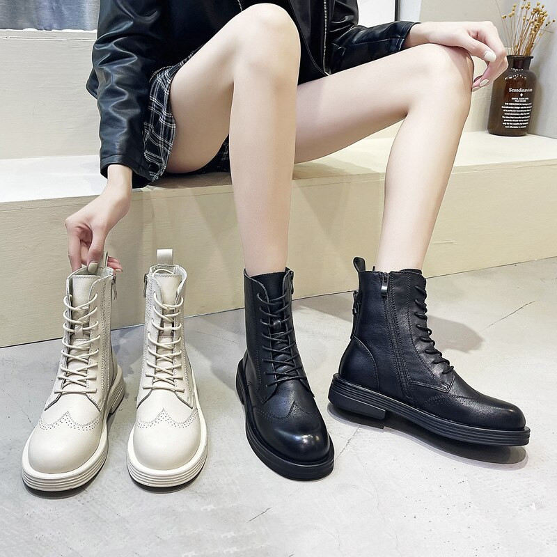 Čizme od prave kože Ženske cipele na petu Dizajnerske cipele Ženske čizme s platformom 2022. Gležnjače Ženske debele cipele Čizme na tanku kosu