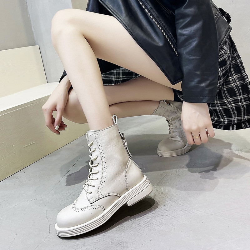 Čizme od prave kože Ženske cipele na petu Dizajnerske cipele Ženske čizme s platformom 2022. Gležnjače Ženske debele cipele Čizme na tanku kosu