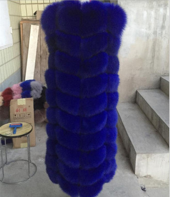8-10 βήματα Μακρύτερο Χνουδωτό Γούνινο Παλτό Χειμώνας Γυναικείο Πολυτελές Faux Fox Fur Parkas Γούνινο λεπτό ψεύτικο γούνινο γιλέκο μόδας Εξωτερικά ρούχα από γούνα