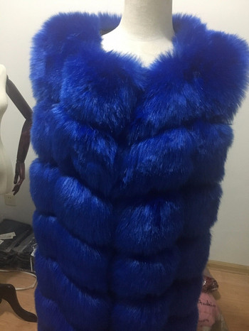 8-10 βήματα Μακρύτερο Χνουδωτό Γούνινο Παλτό Χειμώνας Γυναικείο Πολυτελές Faux Fox Fur Parkas Γούνινο λεπτό ψεύτικο γούνινο γιλέκο μόδας Εξωτερικά ρούχα από γούνα