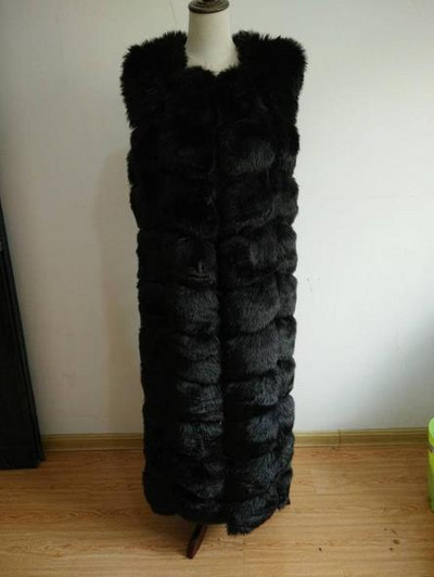 8-10 βήματα Μακρύτερο Χνουδωτό Γούνινο Παλτό Χειμώνας Γυναικείο Πολυτελές Faux Fox Fur Parkas Γούνινο λεπτό ψεύτικο γούνινο γιλέκο μόδας Εξωτερικά ρούχα από γούνα