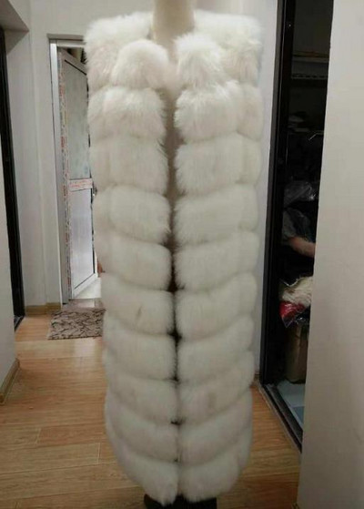 8-10 βήματα Μακρύτερο Χνουδωτό Γούνινο Παλτό Χειμώνας Γυναικείο Πολυτελές Faux Fox Fur Parkas Γούνινο λεπτό ψεύτικο γούνινο γιλέκο μόδας Εξωτερικά ρούχα από γούνα