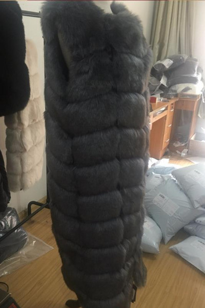 8-10 βήματα Μακρύτερο Χνουδωτό Γούνινο Παλτό Χειμώνας Γυναικείο Πολυτελές Faux Fox Fur Parkas Γούνινο λεπτό ψεύτικο γούνινο γιλέκο μόδας Εξωτερικά ρούχα από γούνα