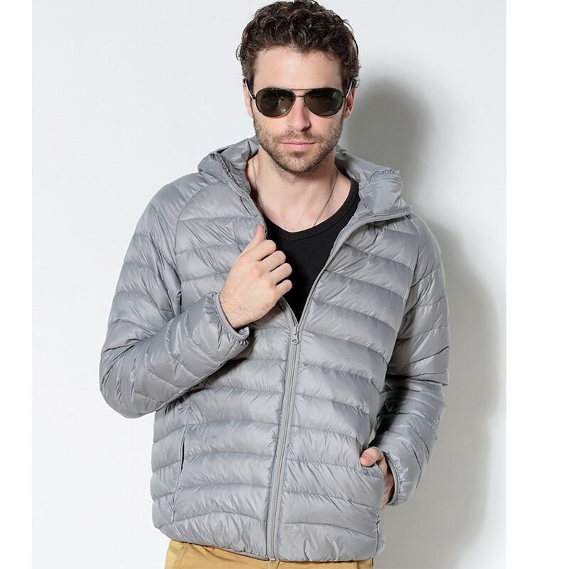 Ανδρικά μπουφάν White Duck Down 2022 Νέο φορητό παλτό με κουκούλα Εξαιρετικά ελαφρύ χειμερινό παλτό για άντρες Ζεστό αντιανεμικό πάρκα 5XL 6XL