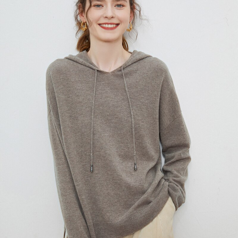 PILSĒTA APĢĒRBS 3D ADĪJUMS BEZŠŪVĒS Kašmira džemperi Puloveri Apkaklīti Vintage džemperis rudens ziemas ziemas kapuci sieviešu tops ar garām piedurknēm