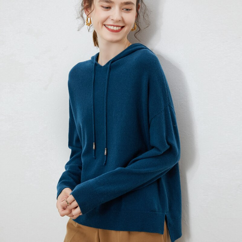 PILSĒTA APĢĒRBS 3D ADĪJUMS BEZŠŪVĒS Kašmira džemperi Puloveri Apkaklīti Vintage džemperis rudens ziemas ziemas kapuci sieviešu tops ar garām piedurknēm