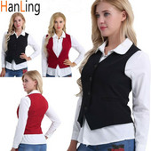 Γυναικείο γιλέκο γραφείου επίσημο γιλέκο με κουμπί που κάτω Slim Fit επαγγελματικό κοστούμι εργασίας