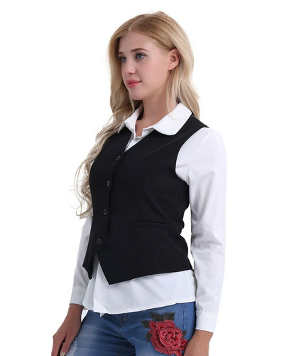 Γυναικείο γιλέκο γραφείου επίσημο γιλέκο με κουμπί που κάτω Slim Fit επαγγελματικό κοστούμι εργασίας