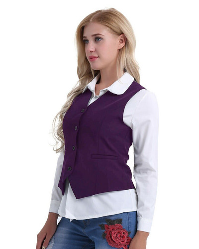 Γυναικείο γιλέκο γραφείου επίσημο γιλέκο με κουμπί που κάτω Slim Fit επαγγελματικό κοστούμι εργασίας