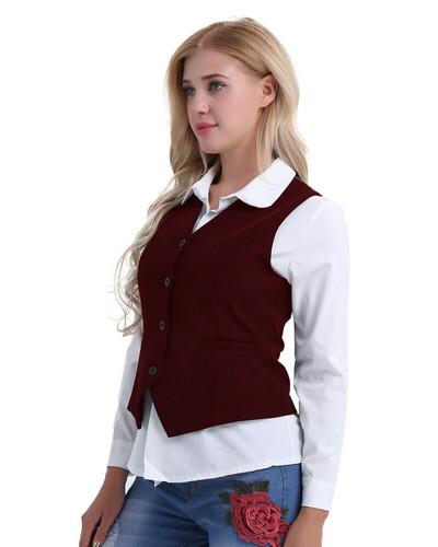 Γυναικείο γιλέκο γραφείου επίσημο γιλέκο με κουμπί που κάτω Slim Fit επαγγελματικό κοστούμι εργασίας