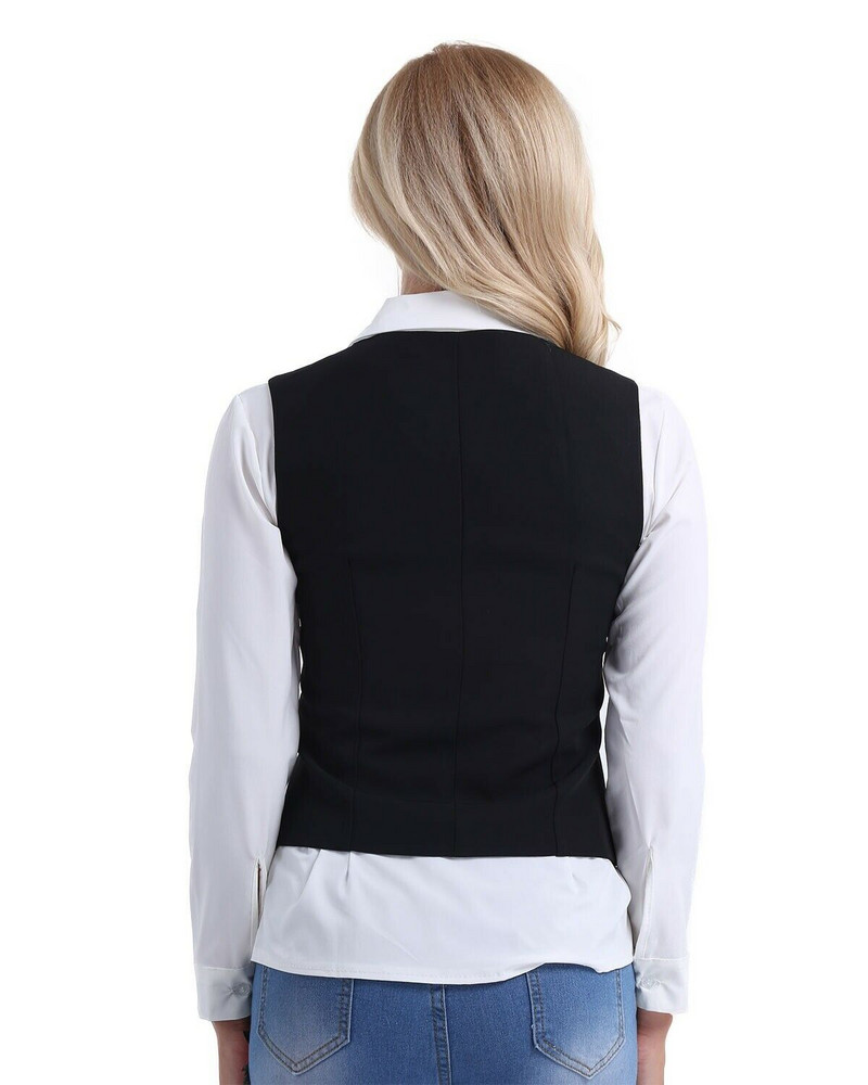 Γυναικείο γιλέκο γραφείου επίσημο γιλέκο με κουμπί που κάτω Slim Fit επαγγελματικό κοστούμι εργασίας