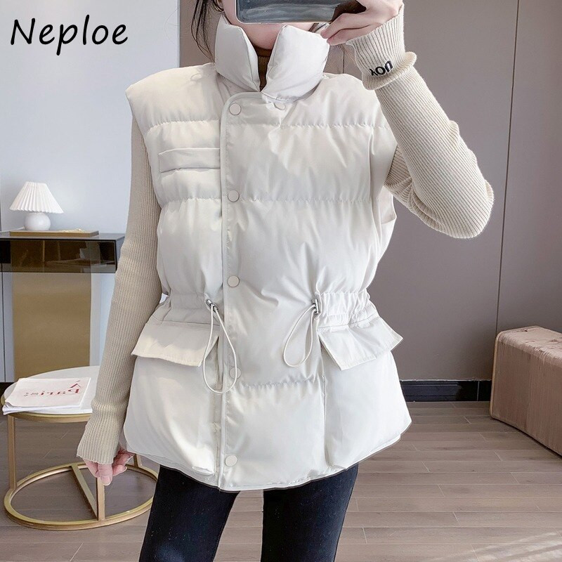 Neploe Κορεάτικο Εξωτερικό Γιλέκο Χοντρό Γυναικείο Γιλέκο Γυναικείο γιακά πουού Βαμβακερό γιλέκο Γυναικείο Φθινόπωρο Νέο Γυναικείο Χειμερινό γιλέκο