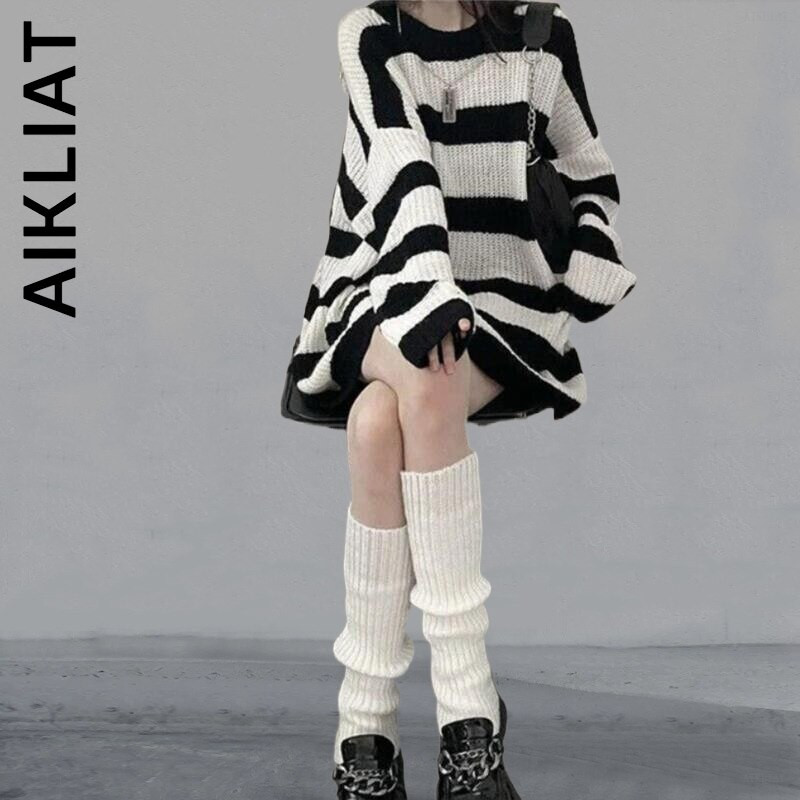 Aikliat modni pleteni ženski džemper s okruglim izrezom topao, jednostavan ženski džemper 2022 Harajuku elegantan gornji dio ženske meke korejske ženske majice