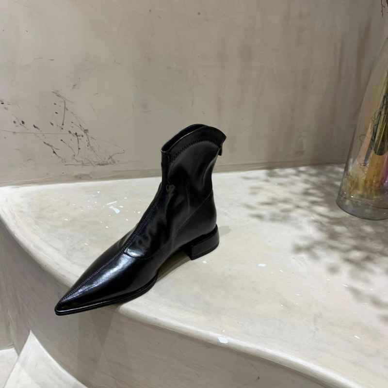 Jauna zīmola sieviešu zempapēžu zābaki Chelsea zābaki ar smailiem purngaliem potīšu zābaki 2022. gada gotiskā modes Gladiator sieviešu zābaki ikdienas apavi