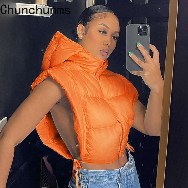 2022. gada ziemas bezpiedurkņu jaka Sievietei, jaka ar kapuci, parka veste, veste ar kokvilnas polsterējumu.