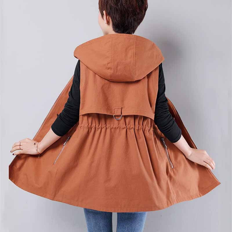 2022 Γυναικείο γιλέκο Γιλέκο Μεσαίου μήκους Ανοιξιάτικο φθινοπωρινό γιλέκο Νέο φαρδύ αμάνικο μπουφάν μόδας γιλέκο με φερμουάρ Γυναικείο τοπ 4XL