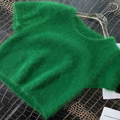 Φθινοπωρινό και Χειμώνα Νέο κοντομάνικο πουλόβερ Mink Cashmere πουλόβερ Pure Color Girl JZ010