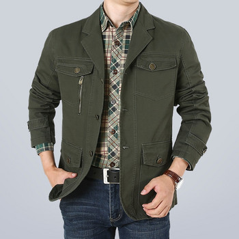 Ανοιξιάτικο φθινόπωρο Casual Military Blazer Μπουφάν Ανδρικά Βαμβακερά Ανδρικά Μπουφάν Slim Fit Business Coat Plus Size 5XL jaqueta masculina