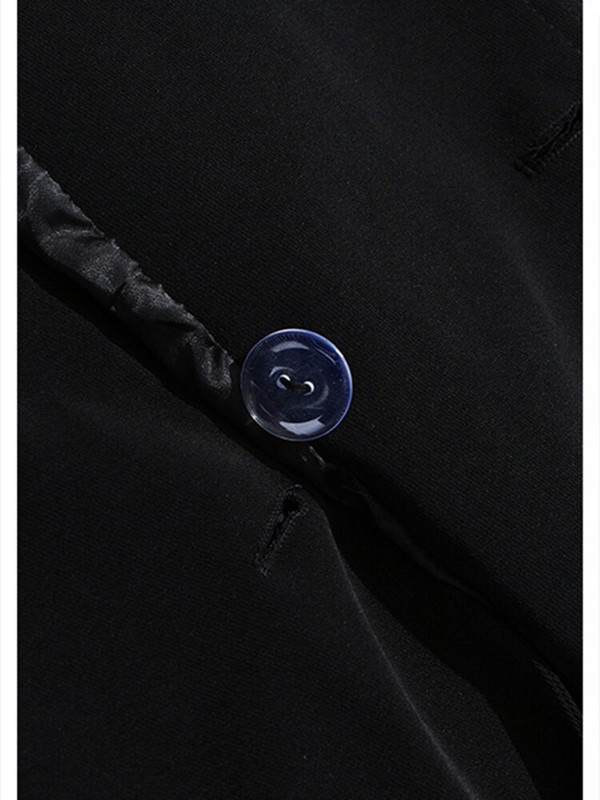 [EAM] Ženska crna kontrastna boja velike veličine Trench New široka vjetrovka s reverima dugih rukava Moda proljeće jesen 2022. 1DD2380